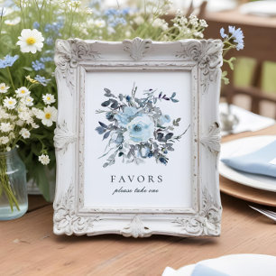 Poster Sinal de Favoritos de Casamento Azul Dusty