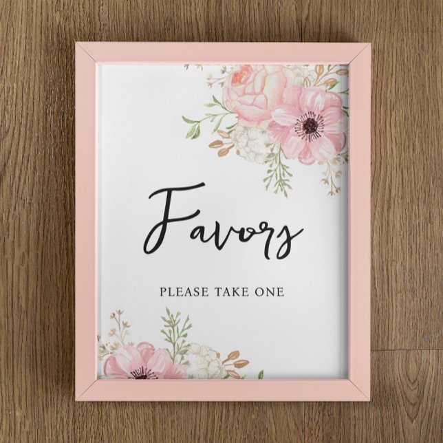 Poster Sinal de Favoritos de Chá de fraldas de Menina Flo (Criador carregado)