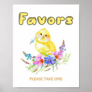 Poster Sinal de Favoritos de Chá de fraldas Pequeno