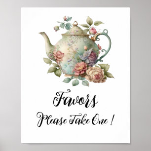 Poster Sinal de Favoritos de Conjunto de Cores Aquáticas