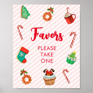 Poster Sinal de Favoritos de Natal Rosa Moderno
