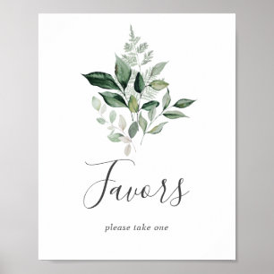 Poster Sinal de Favoritos do Casamento Emerald Greenery