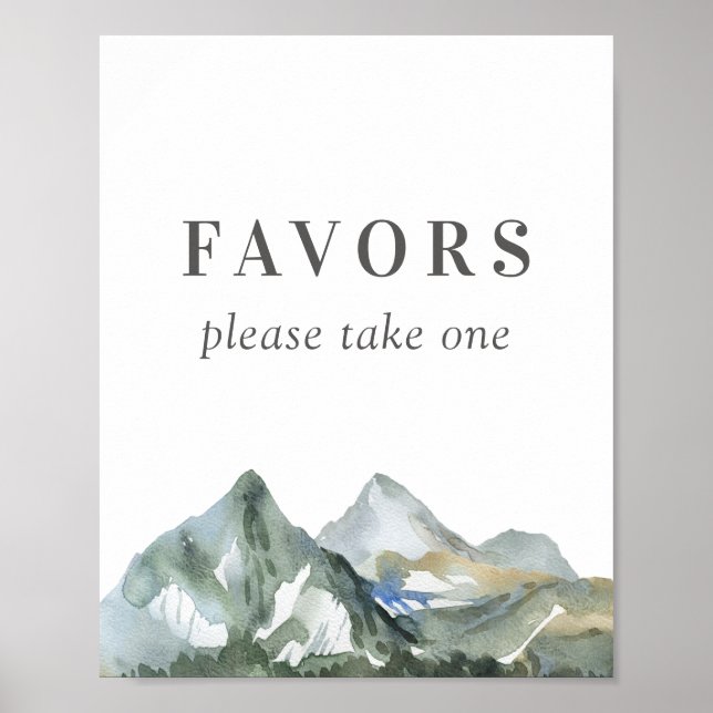 Poster Sinal de Favoritos do Casamento Rustic Watercolor  (Frente)