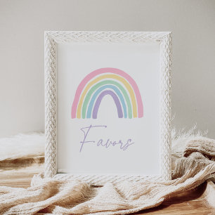 Poster Sinal de Favoritos do Chá de fraldas Arco-Íris Pas