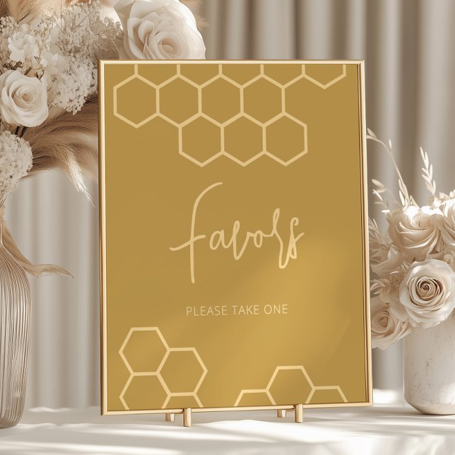 Poster Sinal de Favoritos do Chá de fraldas Beige do Ouro (Criador carregado)