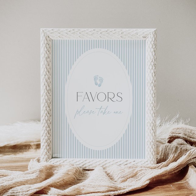 Poster Sinal de Favoritos do Chá de fraldas de Pegada Azu (Criador carregado)