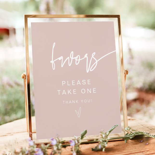 Poster Sinal de Favoritos MARLO Modern Boho Rosa Bege (Criador carregado)