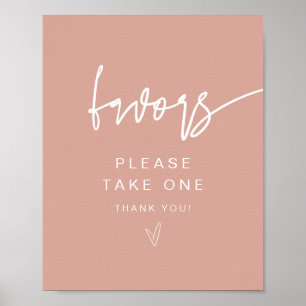 Poster Sinal de Favoritos Rosa do Blush Boho Moderno