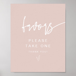 Poster Sinal de Favoritos Rosa do Blush Boho Moderno