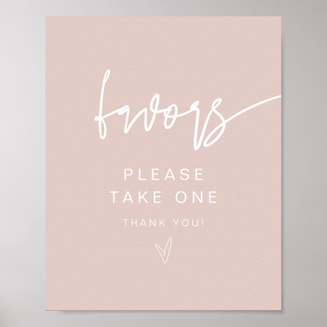 Poster Sinal de Favoritos Rosa do Blush Boho Moderno (Frente)