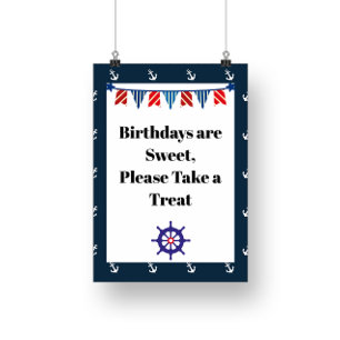 Poster Sinal de Festa de aniversário de Navegação Náu