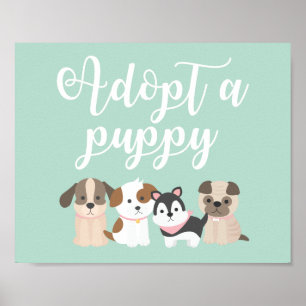 Poster Sinal de Festa de aniversário de papoila Adotar um