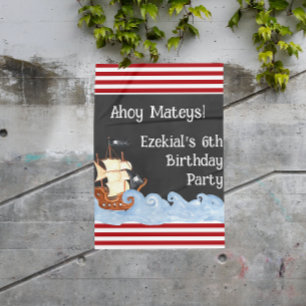 Poster Sinal de Festa de aniversário Pirata