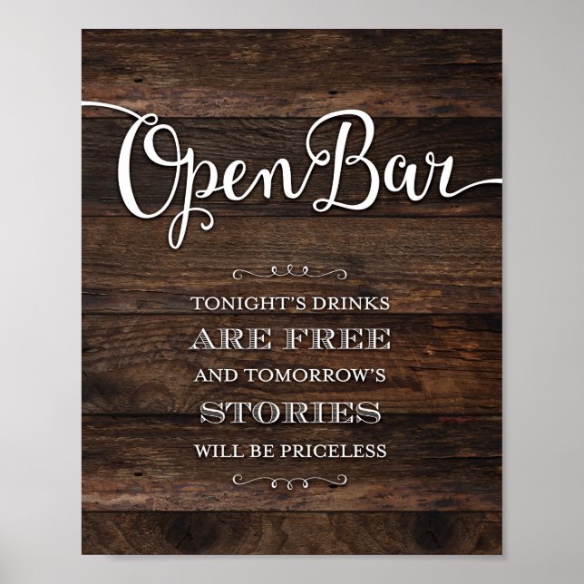 Poster Sinal de Festa de BAR Russo Chic OPEN (Frente)