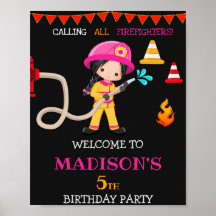 Sinal de festa de boas-vindas do bombeiro