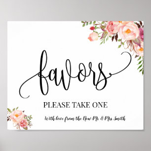 Poster Sinal de festa de casamento boho chic rosa