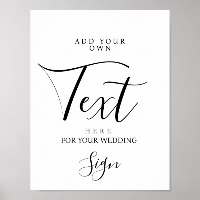 Poster Sinal de festa de casamento personalizada moderna (Frente)