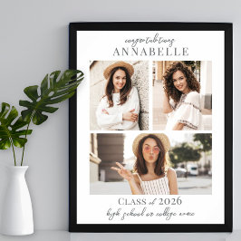 Poster Sinal de Festa de formatura de Colagem de Fotos Si