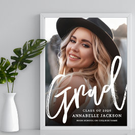 Poster Sinal de festa de formatura em foto preto e branco