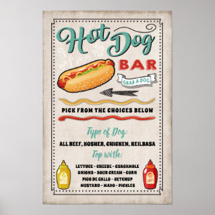 Poster Sinal de Festa de Menu de Bar de Cachorro