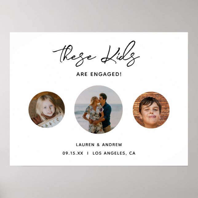 Poster Sinal de Festa de noivado de Fotografias para Cria (Frente)