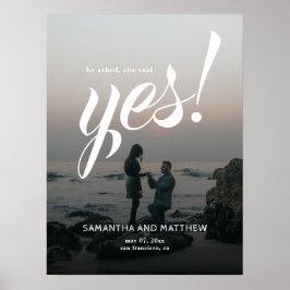 Poster Sinal de festa de noivado Rustico Moderno Ela Diss