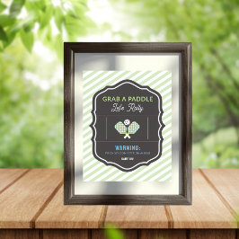 Poster Sinal de festa de Pickleball com faixa verde Pegue