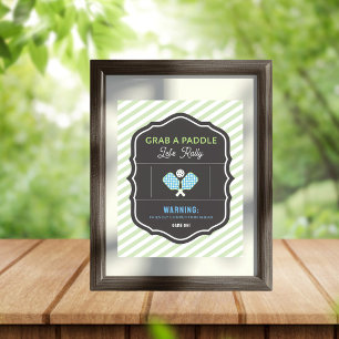Poster Sinal de festa de Pickleball com faixa verde Pegue