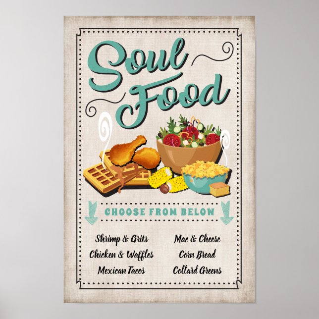 Poster Sinal de Festa de Soul Food (Frente)