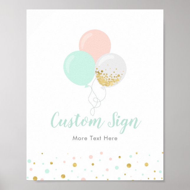 Poster Sinal de festa personalizado para chá de bebê em r (Frente)