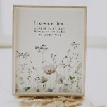 Poster Sinal de Flor de Bar Flor de Flor de Flor Selvagem<br><div class="desc">Esta é uma elegante placa de bar de buquê de flor que apresenta lindas flores silvestres de aquarela. Editar TODA a redação para fazer com que este sinal de bar de flor ajustado seja necessário para o seu evento   estilo pessoal :)</div>