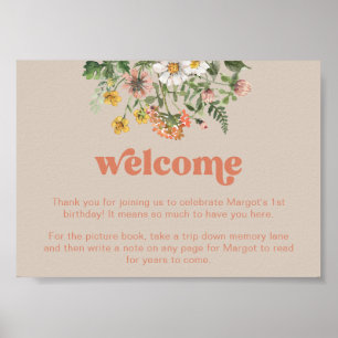 Poster Sinal de flor selvagem editável