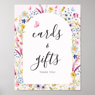 Poster Sinal de Floral para Chá de Noiva - Cartões e Pres
