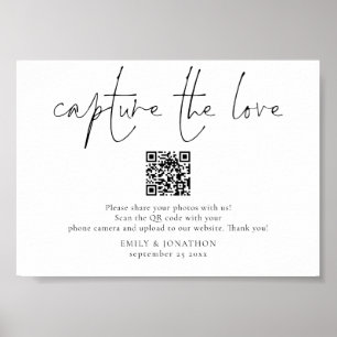 Poster Sinal de Foto de Casamento Código QR Captura o Amo