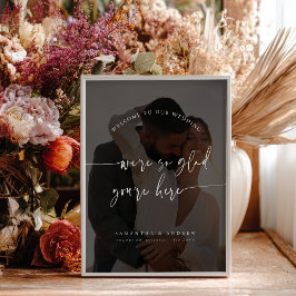 Poster Sinal de Foto de Casamento com Escrita Branca Mini