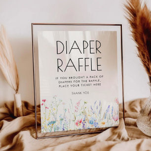 Poster Sinal de Fralda de Flor Selvagem de Sangue Raffle