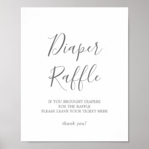 Poster Sinal de Fralda de prata minimalista Raffle