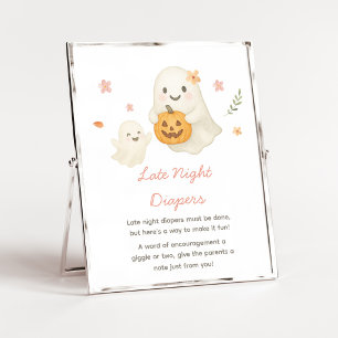 Poster Sinal de Fralda Noturna de Halloween Pequeno Boo R