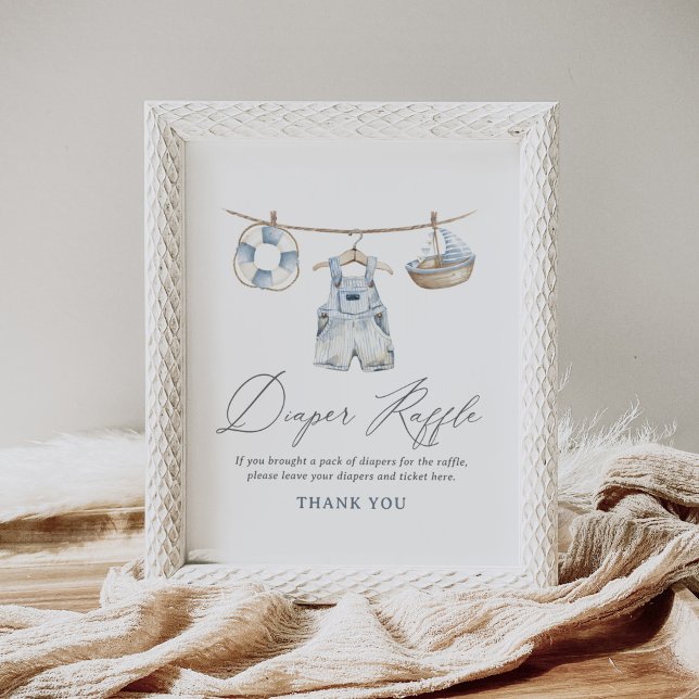 Poster Sinal de Fralda Raffle Chá de fraldas de Menino Ná (Criador carregado)