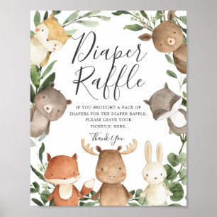 Poster Sinal de Fralda Raffle Chá de fraldas dos Amigos