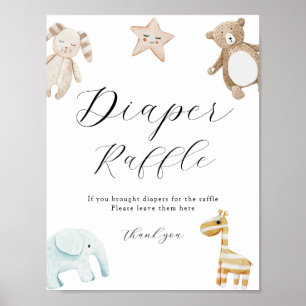 Poster Sinal de Fralda Raffle,  de Brinquedo, doce Vintag