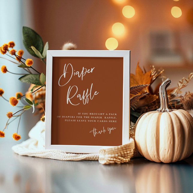 Poster Sinal de Fralda Raffle do Terracotta Boho (Criador carregado)