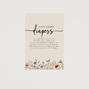 Poster Sinal de Fraldas Florais para Noite Adiantada