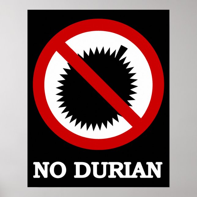 Poster Sinal de Fruta Tropical Sem Durian (Frente)