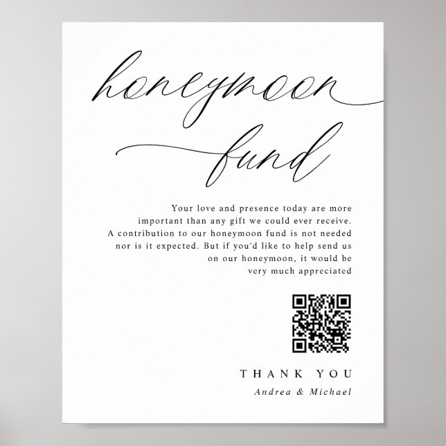 Poster Sinal de Fundo de Lua de Mel de Casamento Elegante (Frente)