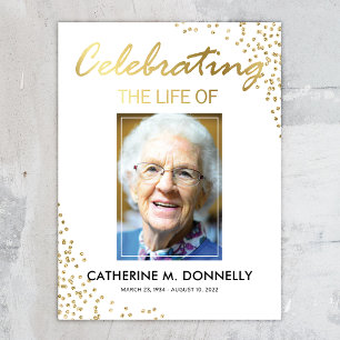 Poster Sinal de Funeral   Celebração da Vida Branco Doura