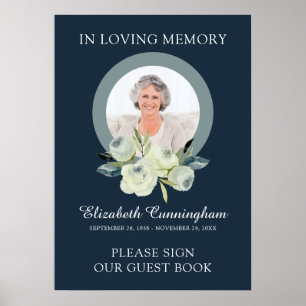 Poster Sinal de Funeral Floral de Foto Personalizada Noss