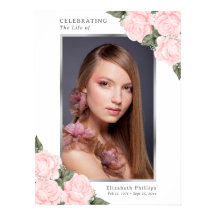 Sinal de Funeral Memorial Floral Rosa Bege