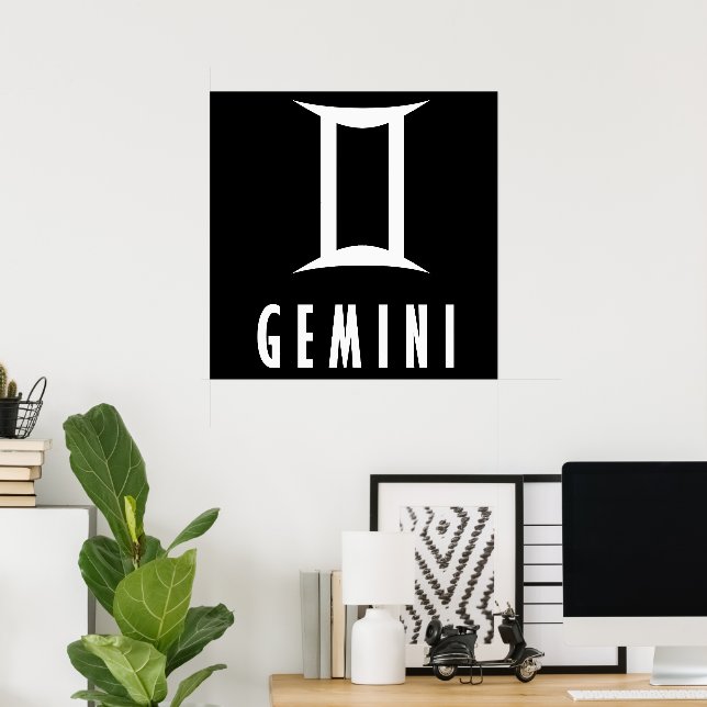 Poster Sinal de gemini zodiac (Escritório em casa)