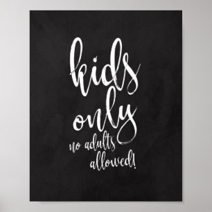 Poster Sinal de Giz para Mesa de Crianças 8x10 para Casam
